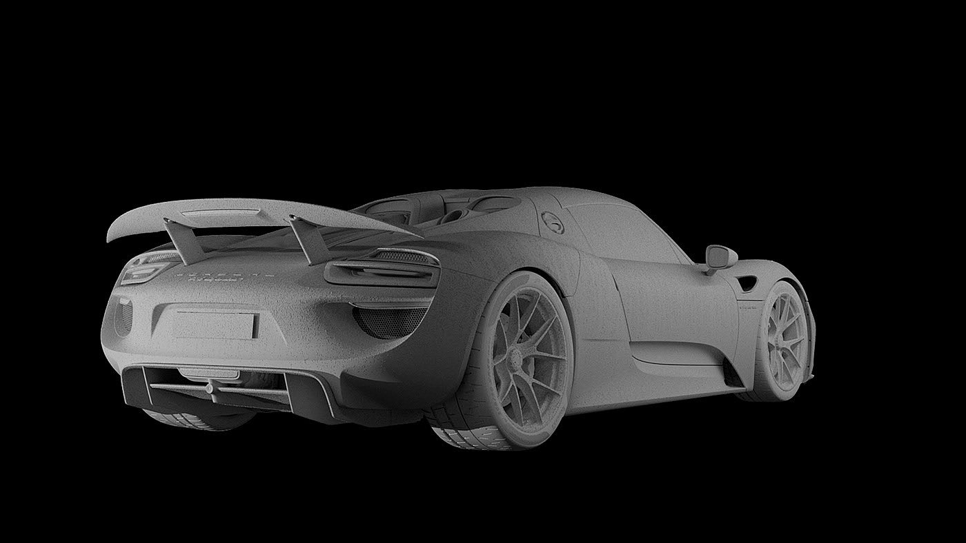 Porsche，nine hundred and eighteen，cgi，automobile，texture of material，Electric sports car，