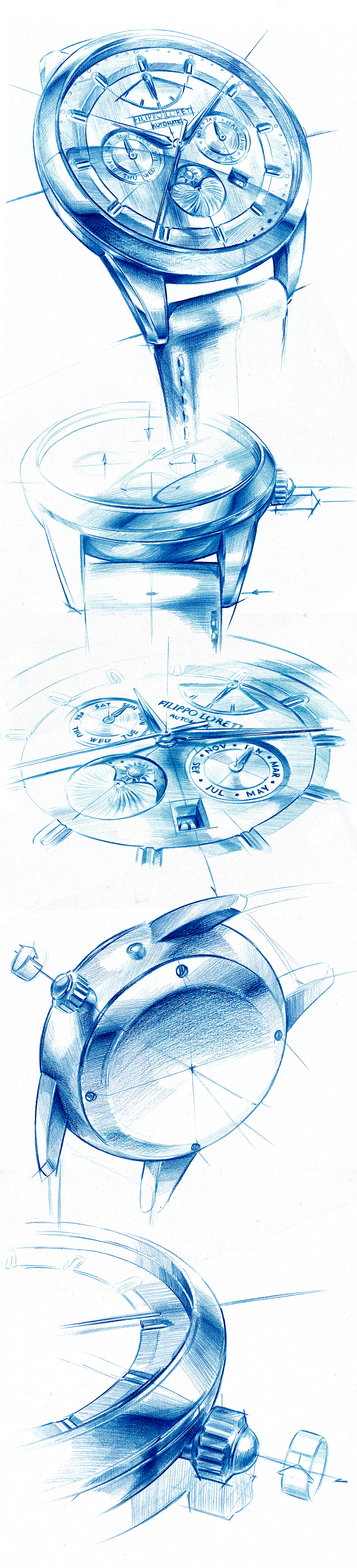 Wrist watch，Filippo Loreti，Hand drawn，