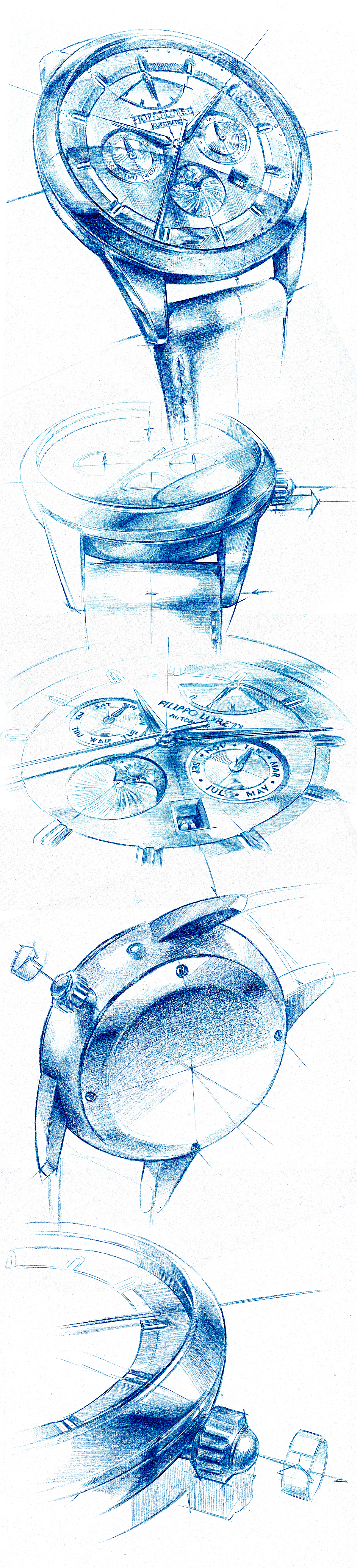 Wrist watch，Filippo Loreti，Hand drawn，