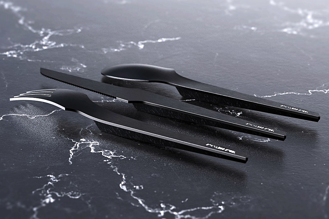black，multi-function，Tableware three piece set，