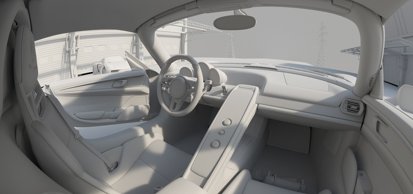 3d，Automatic design，Interior，Porsche，automobile，
