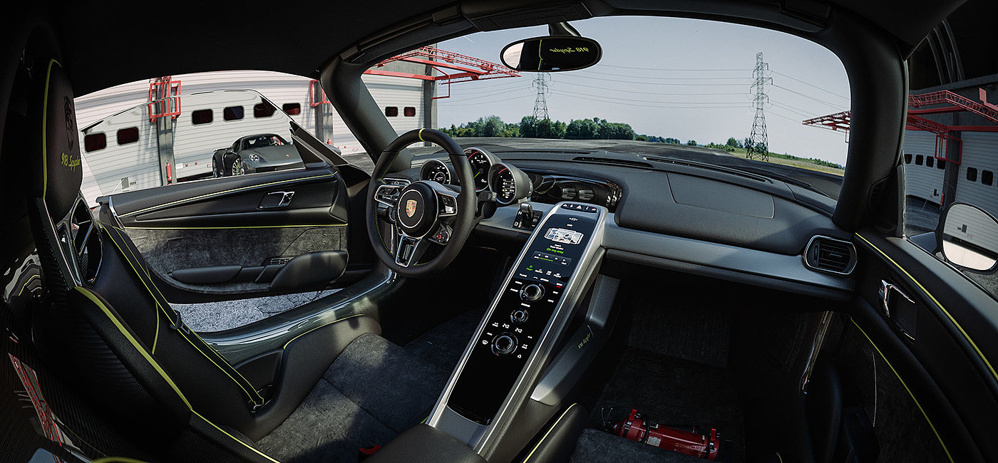 3d，Automatic design，Interior，Porsche，automobile，