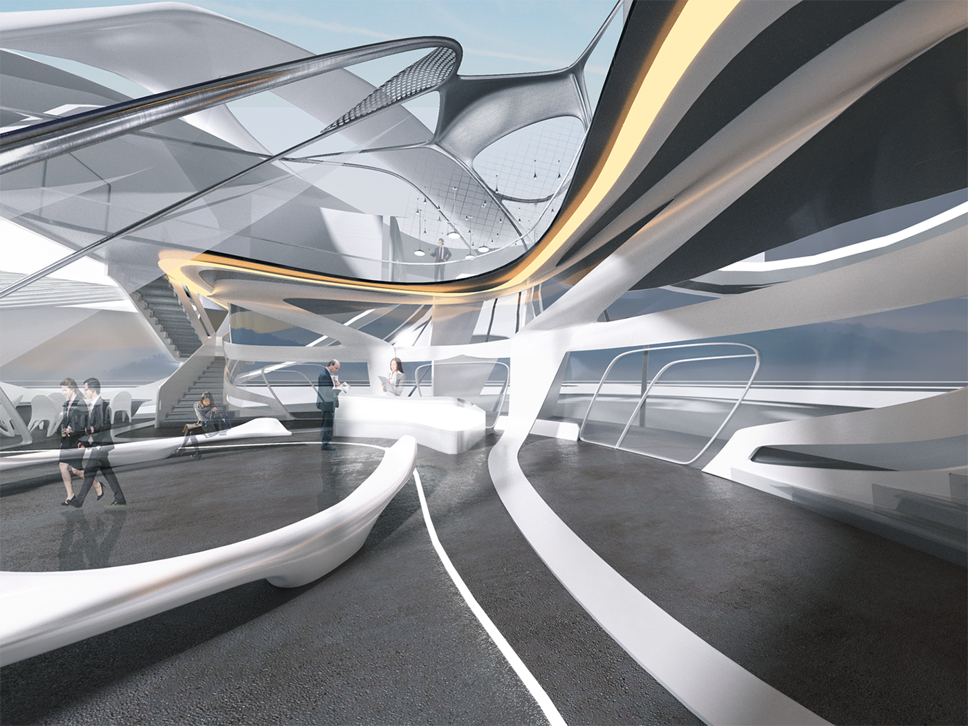 Interior design，concept，Architecture，terminal，