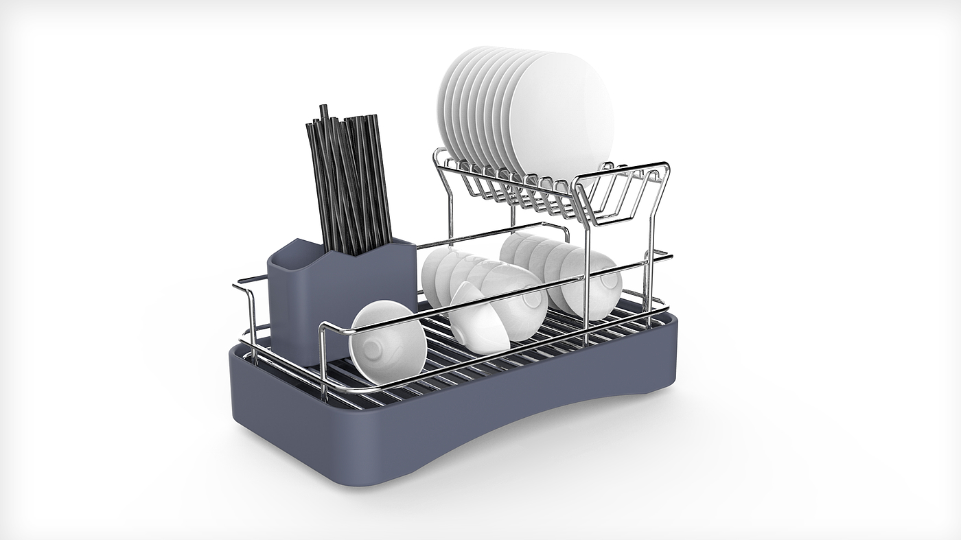 product design，Design of kitchen drain rack，Household commodity design，Storage rack，Dish rack，Kitchen storage rack，