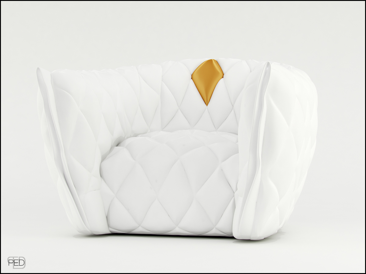3d，Simplicity，furniture，Armchair，