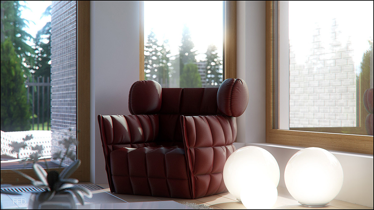 3d，Simplicity，furniture，Armchair，