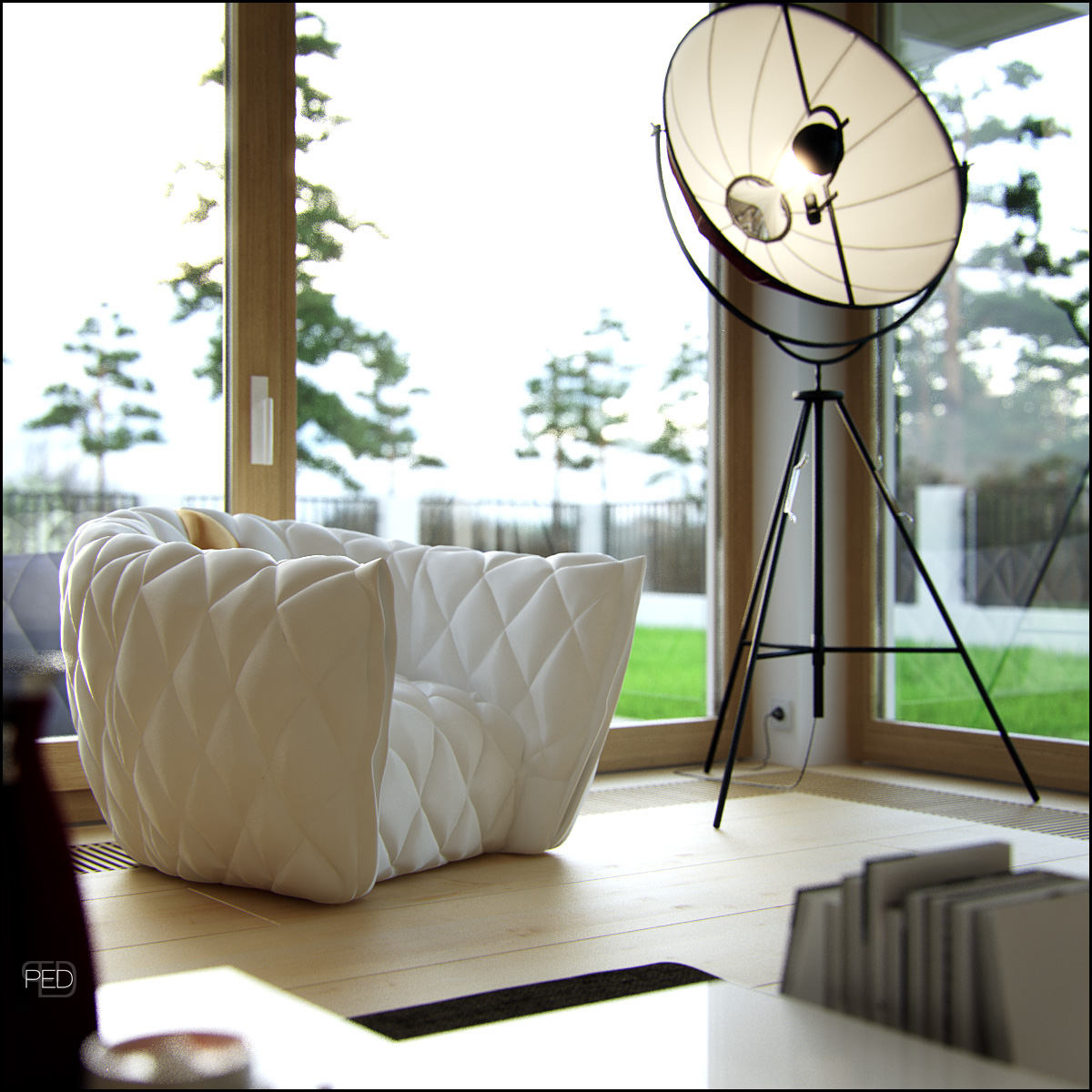 3d，Simplicity，furniture，Armchair，