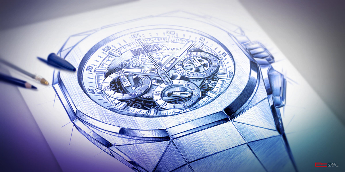 Hand drawn，Wrist watch，ps，later stage，