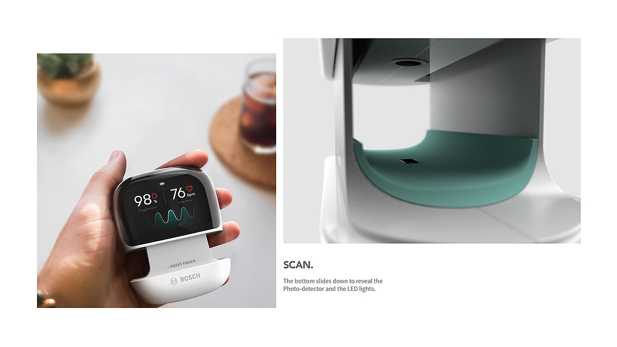 white，Pulse oximeter，Kenkō，