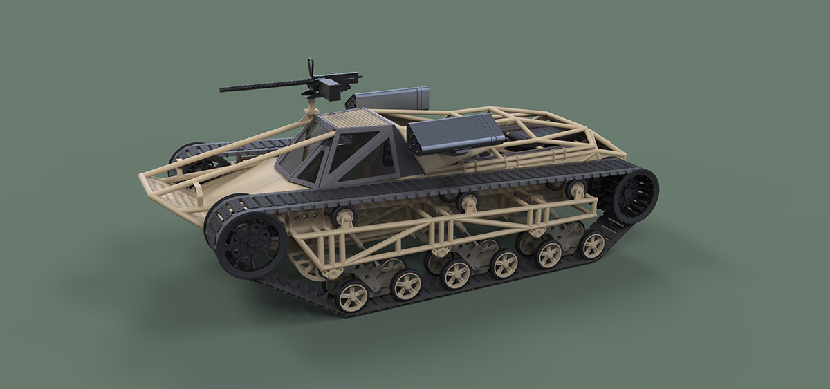 3D modeling，Tank，Ripsaw EV-1，