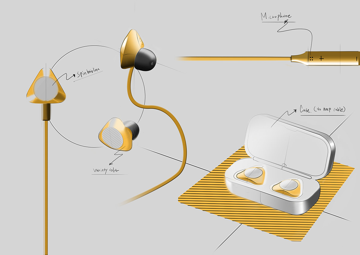 v，headset，black，