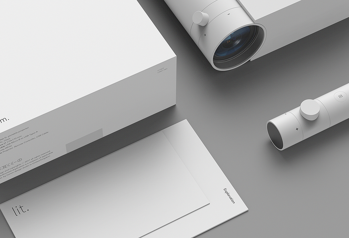 white，Projector，lit_Portable，