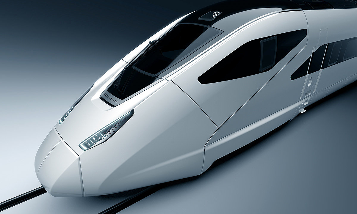 white，Ultra high speed train，Rail，