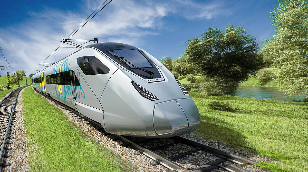 white，Ultra high speed train，Rail，