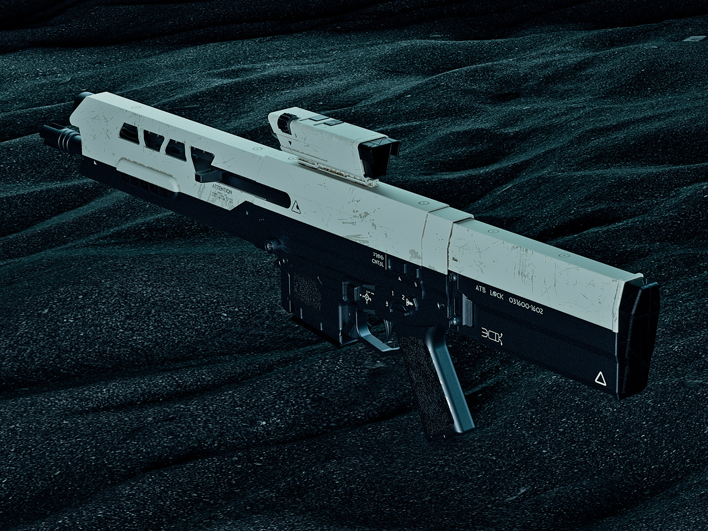 Oblivion Rifle，industrial design，Digital art，Rifle，