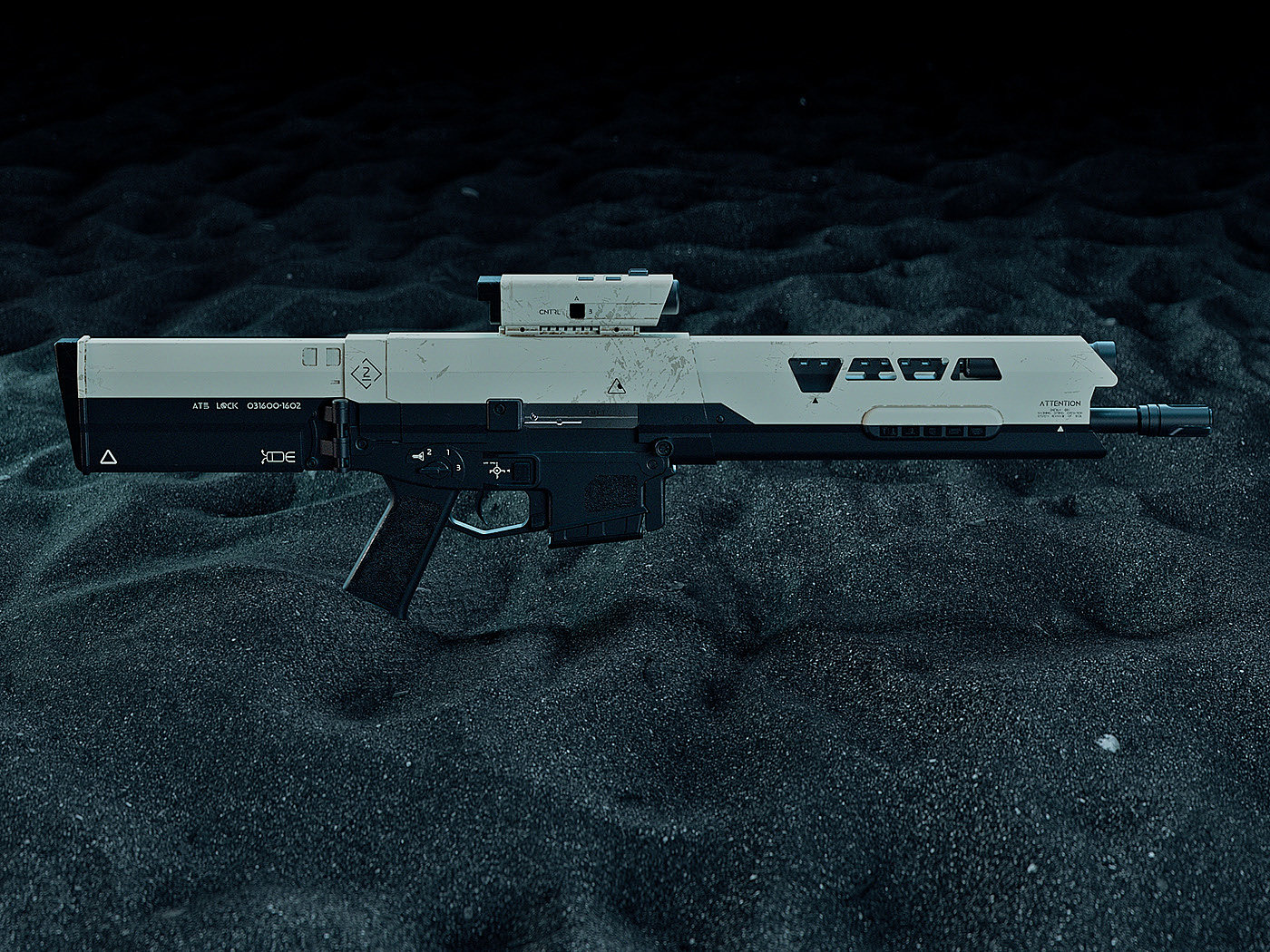 Oblivion Rifle，industrial design，Digital art，Rifle，