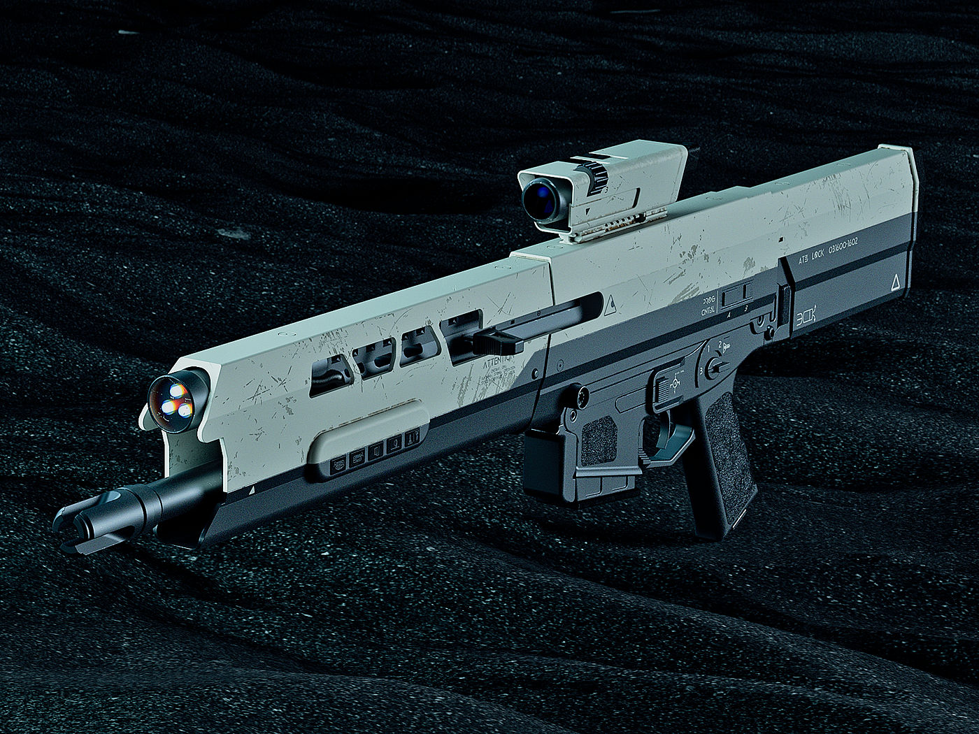 Oblivion Rifle，industrial design，Digital art，Rifle，