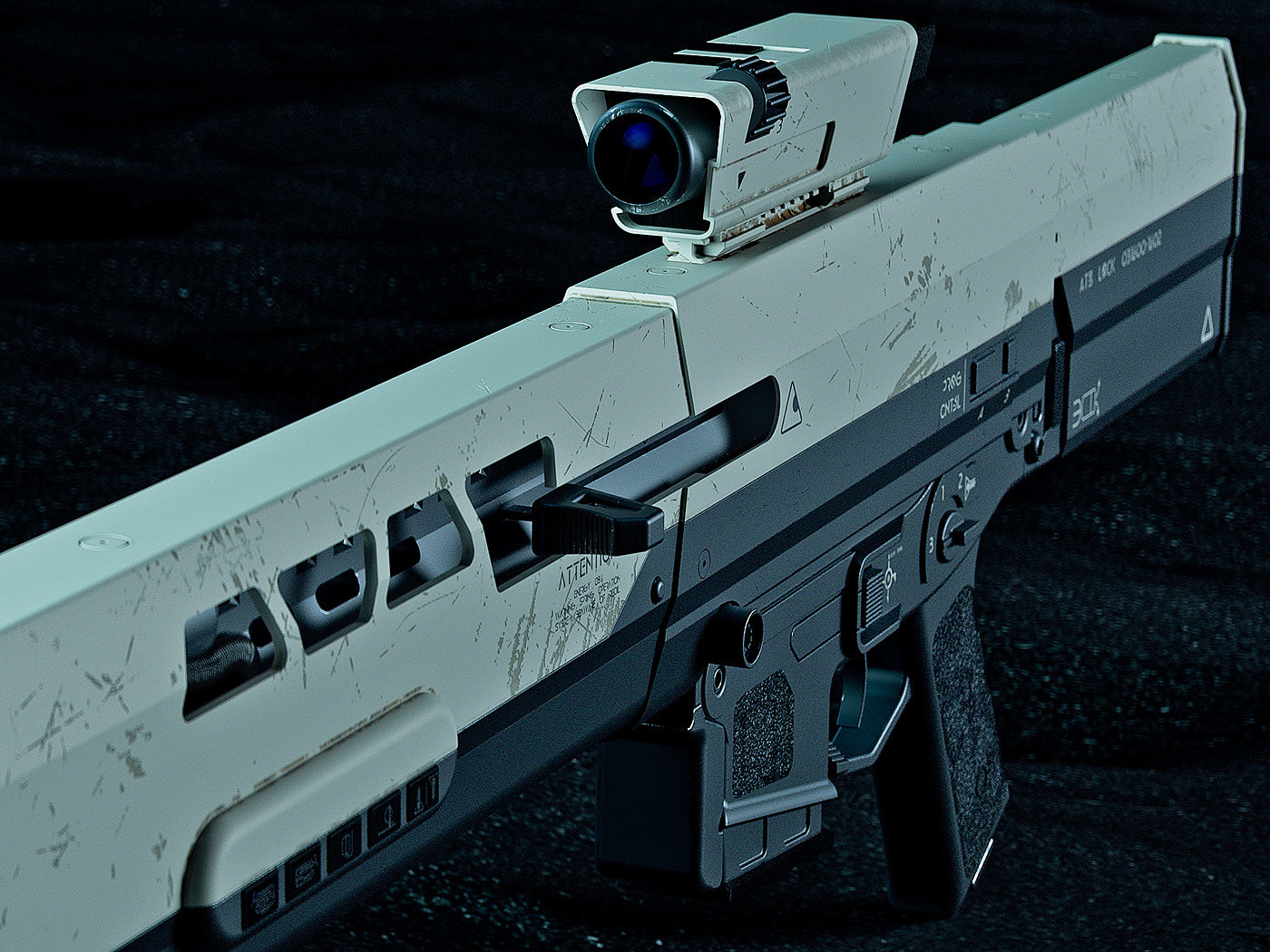Oblivion Rifle，industrial design，Digital art，Rifle，