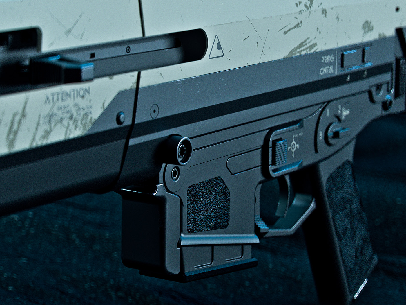 Oblivion Rifle，industrial design，Digital art，Rifle，