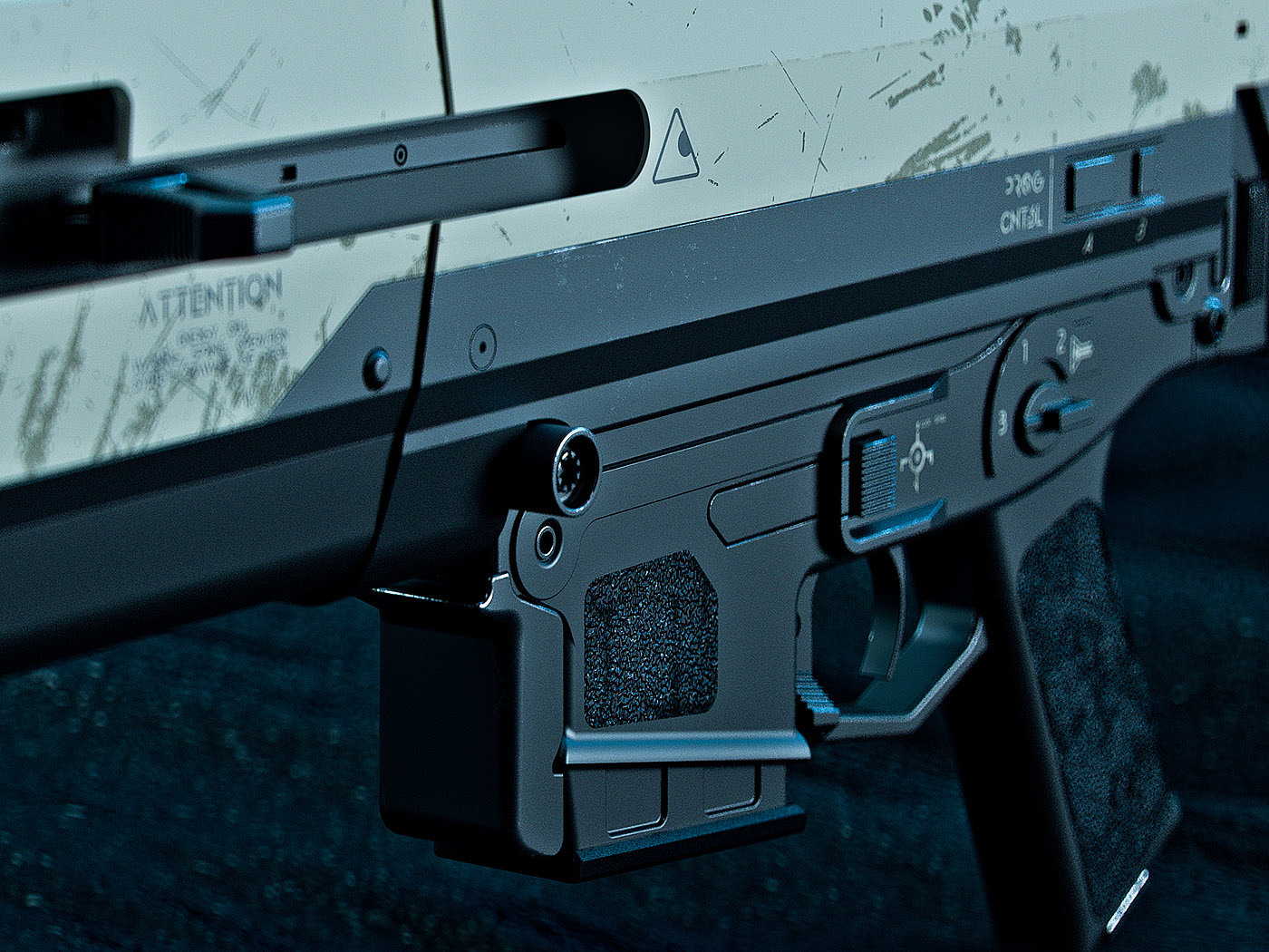 Oblivion Rifle，industrial design，Digital art，Rifle，