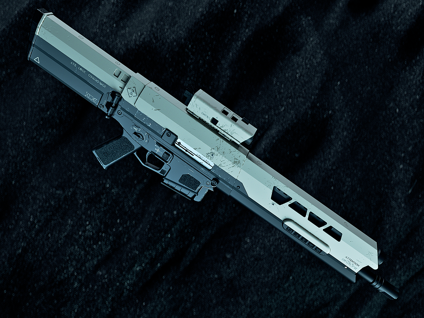 Oblivion Rifle，industrial design，Digital art，Rifle，