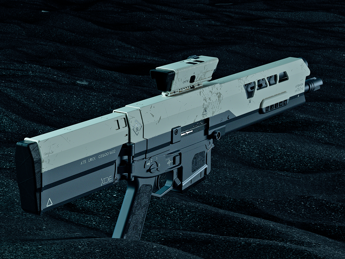 Oblivion Rifle，industrial design，Digital art，Rifle，