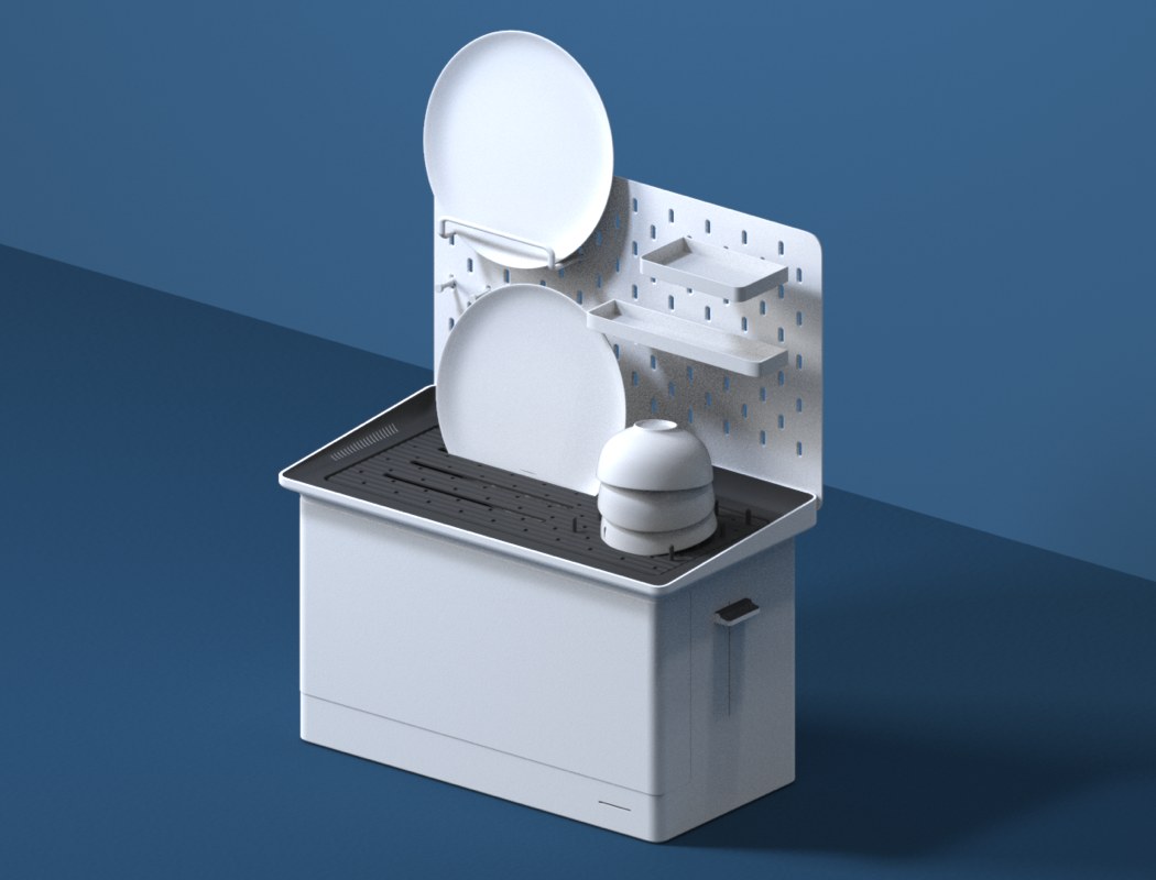 white，Kitchen appliances，Lin Shuo De，dishwasher，