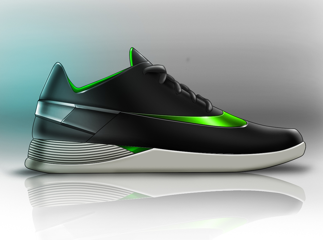 Hand drawn products，Hand drawn Photoshop products，PS hand drawn，sneakers，Basketball shoes，Running shoes，Hand drawn industrial design，