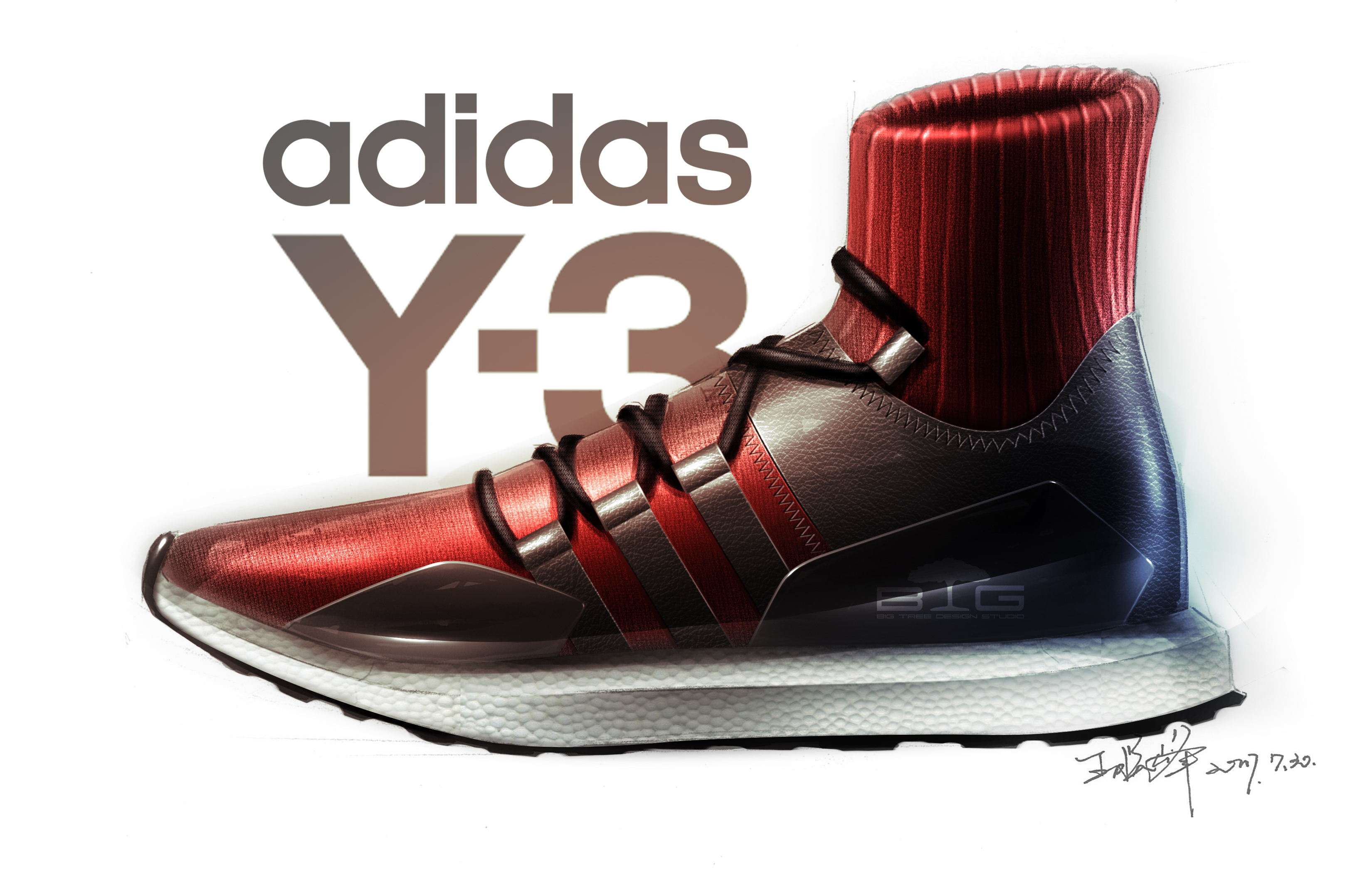 Hand drawn products，Hand drawn Photoshop products，PS hand drawn，sneakers，Basketball shoes，Running shoes，Hand drawn industrial design，