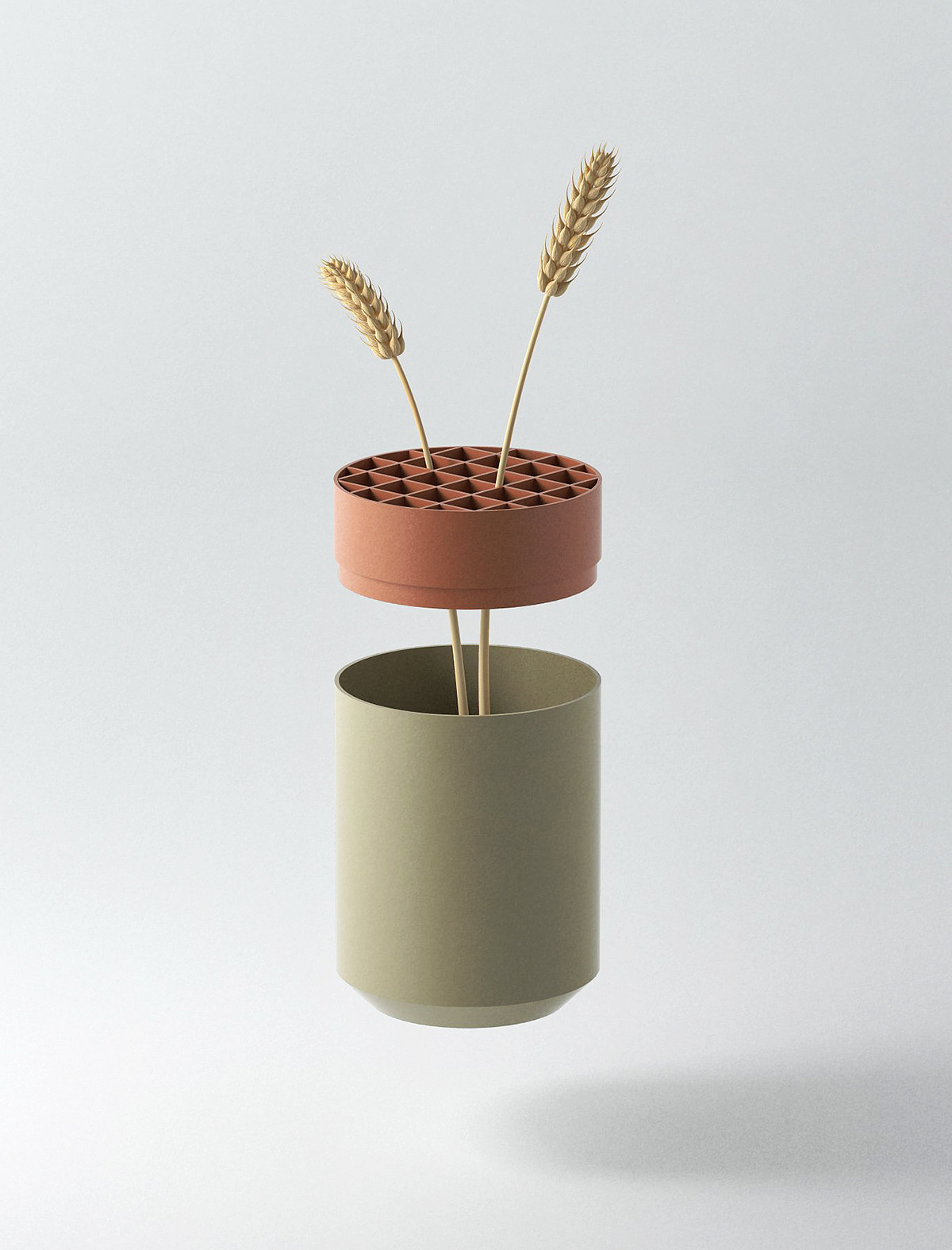 Lamp design，Vase flower，flower arrangement，Creative interaction，Floor lamp，Advanced grey，