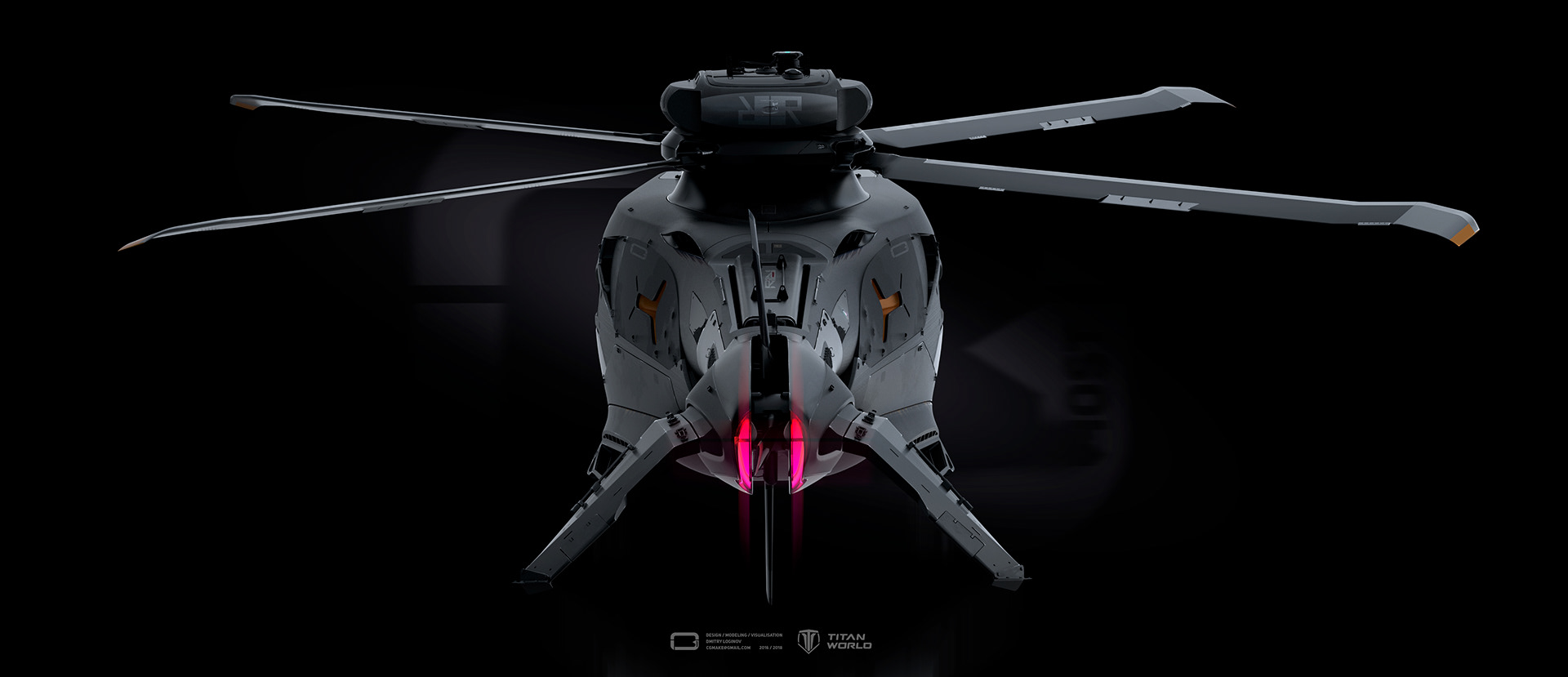 TESLA BULL，Concep helicopter model，helicopter，Tesla，Digital art，Game design，