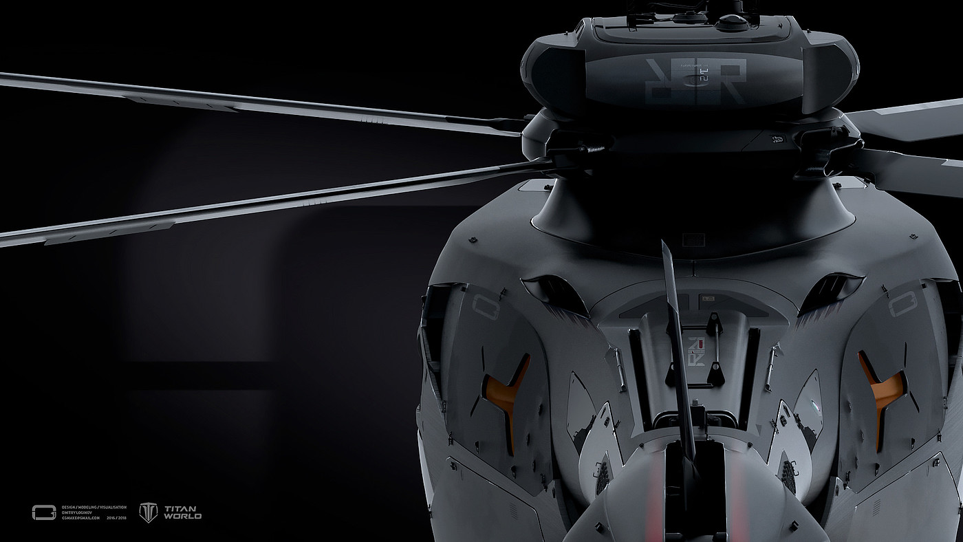 TESLA BULL，Concep helicopter model，helicopter，Tesla，Digital art，Game design，