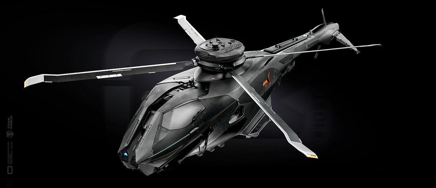 TESLA BULL，Concep helicopter model，helicopter，Tesla，Digital art，Game design，