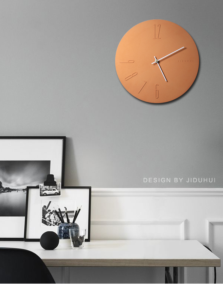 Several degrees of gray，Cement wall clock，Concrete clock，