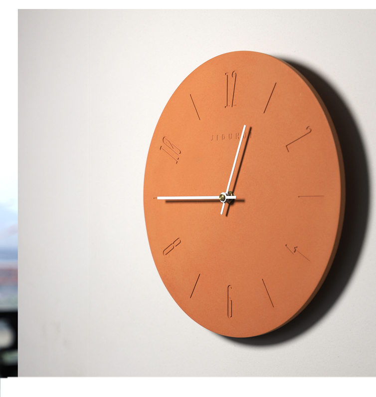 Several degrees of gray，Cement wall clock，Concrete clock，