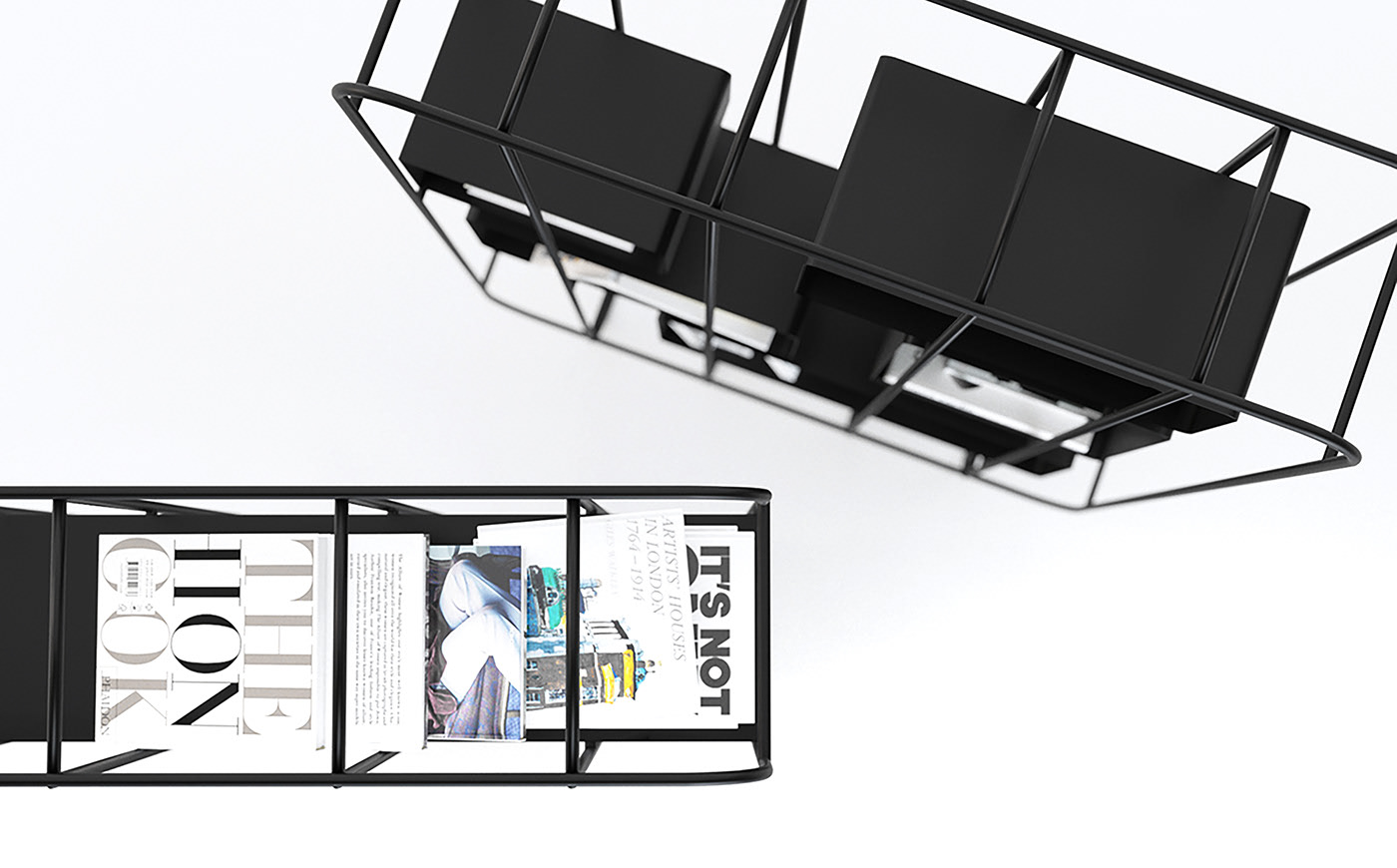 Architecture，Metal frame，bookshelf，