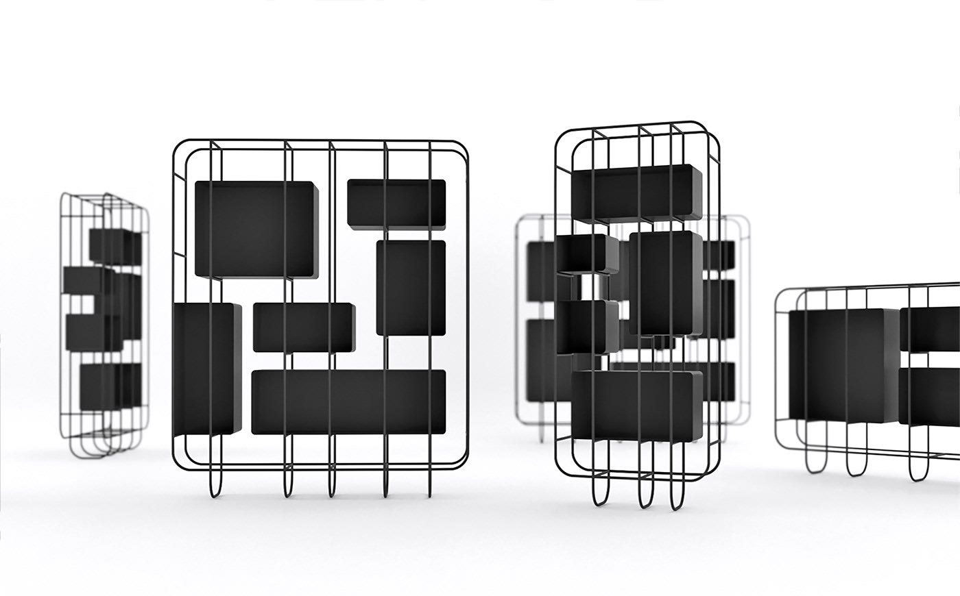 Architecture，Metal frame，bookshelf，