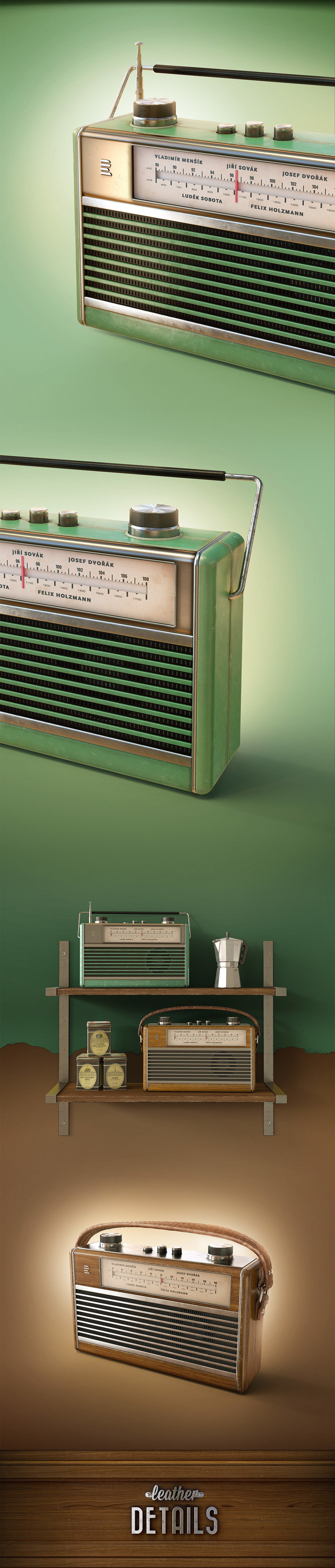 Radial，design sketch，Retro，radio，