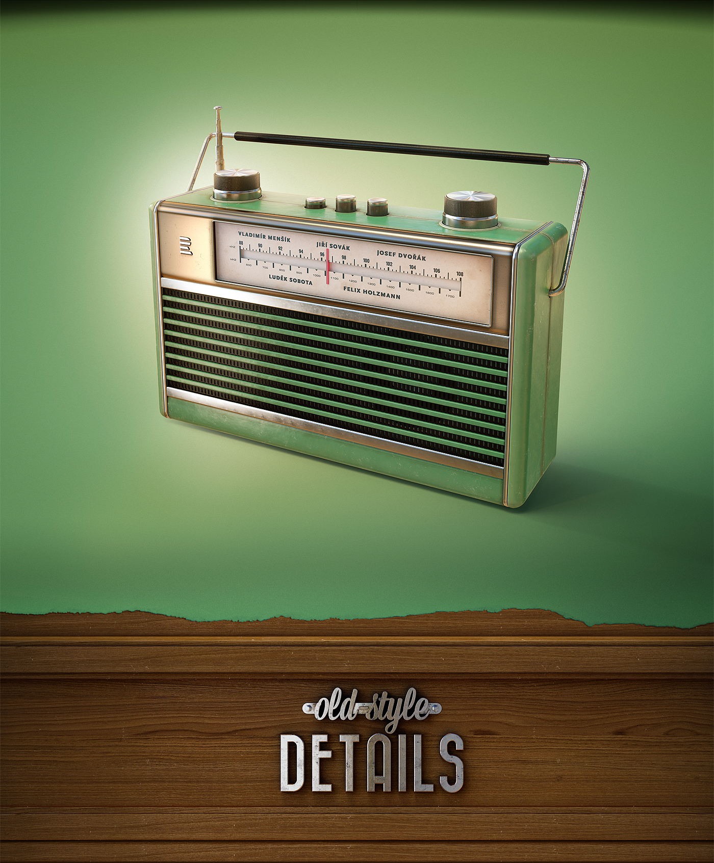 Radial，design sketch，Retro，radio，