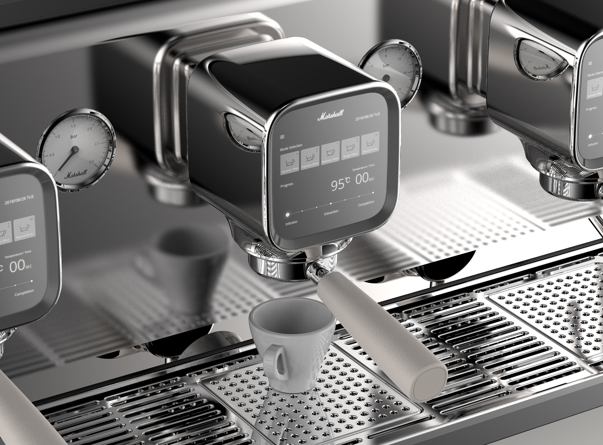 Espresso machine，Coffee machine，industrial design，marshall，