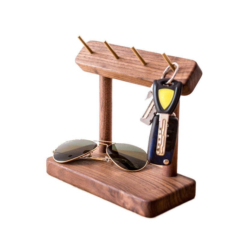 Household products，solid wood，Black walnut imported from North America，Gatekeeper key holder，original，Ranga woodwork，Tabletop decoration，Key holder，