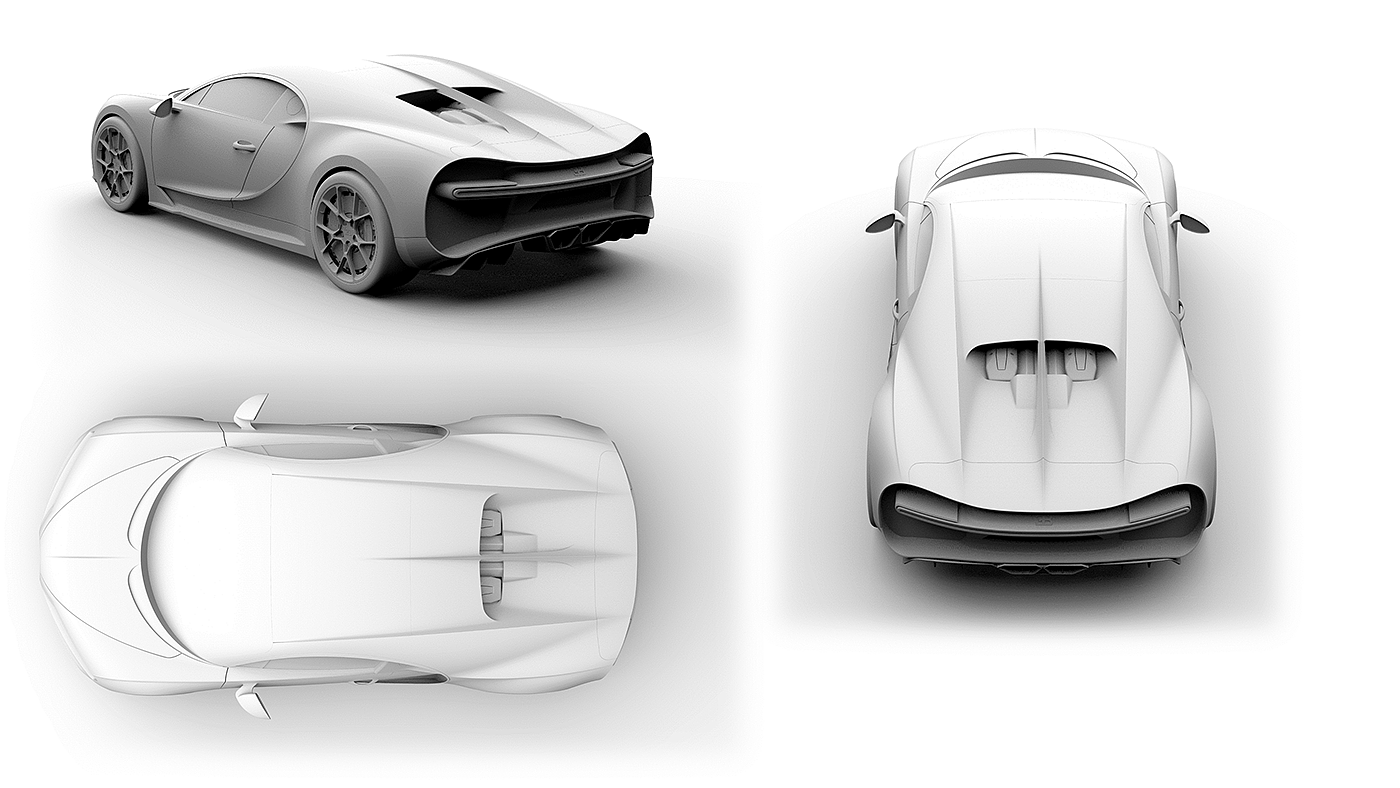 多角度，渲染图，3d模型，汽车，