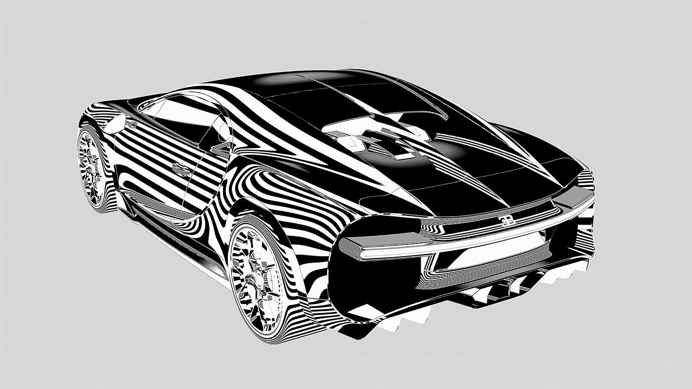 多角度，渲染图，3d模型，汽车，