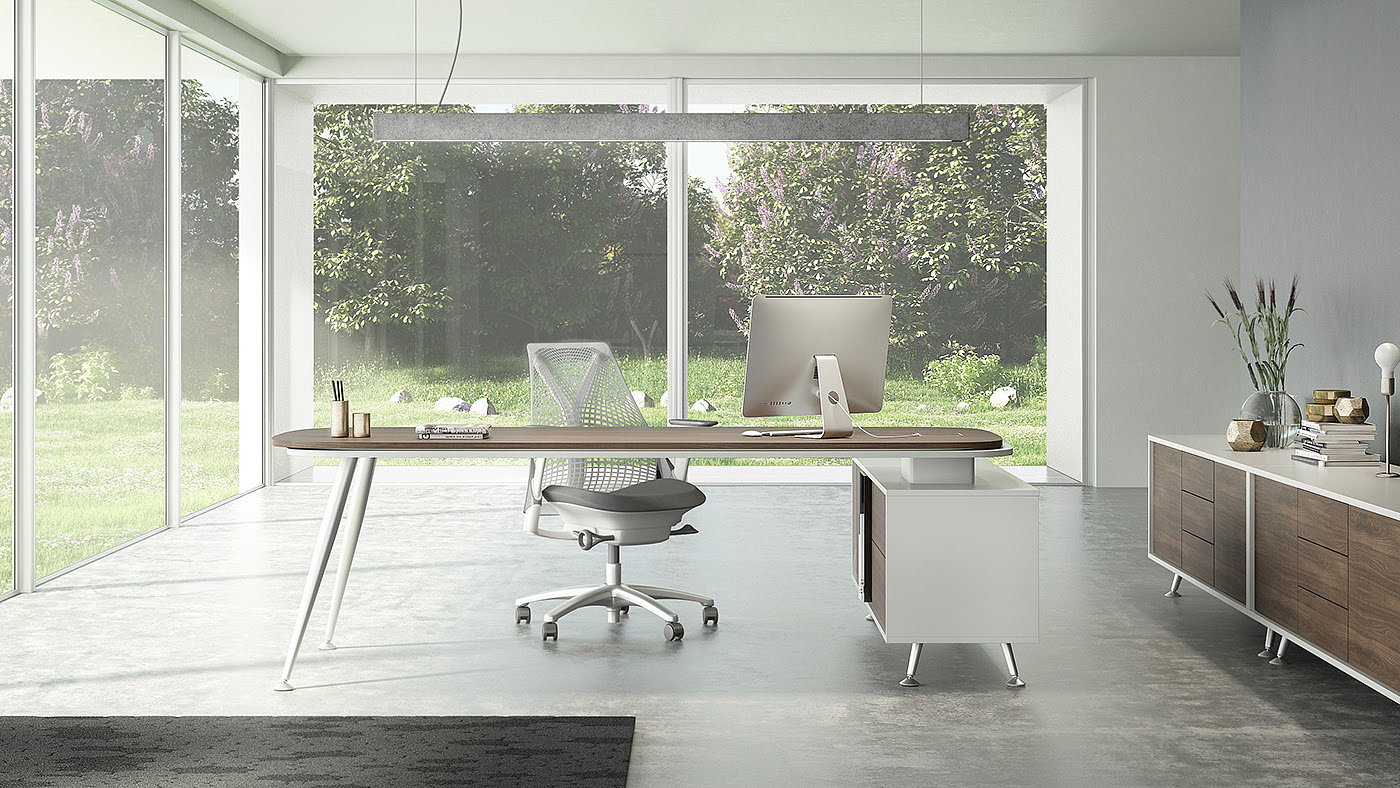 木质，办公室，极简风，椅子，桌子，