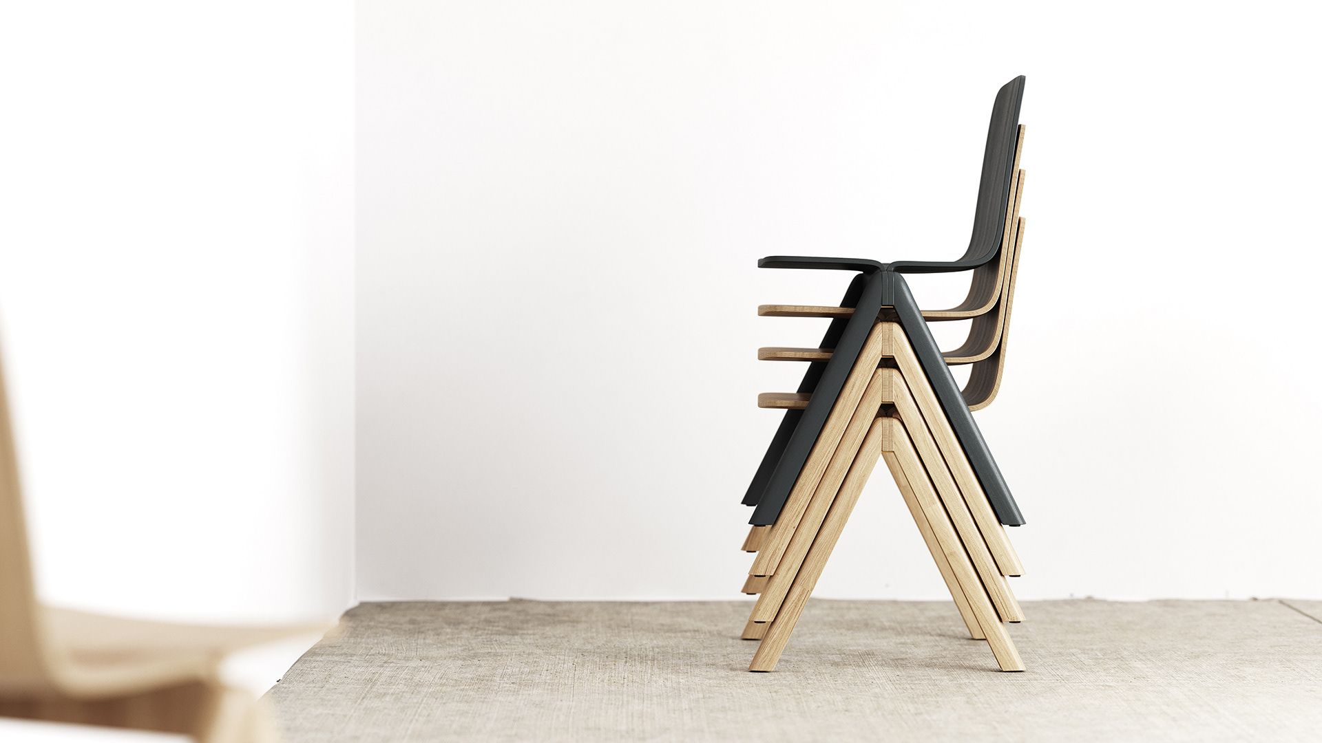 3D rendering，Chair design，HAY CHAIR，