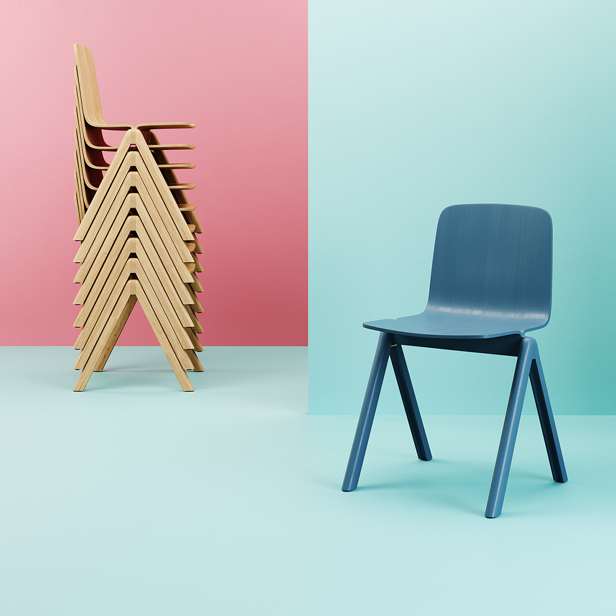 3D rendering，Chair design，HAY CHAIR，