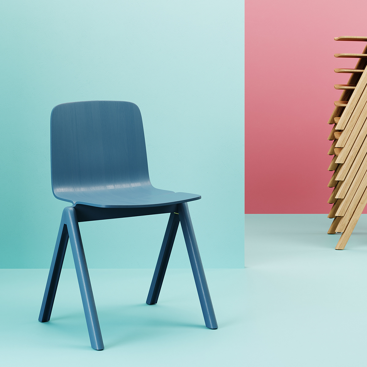 3D rendering，Chair design，HAY CHAIR，