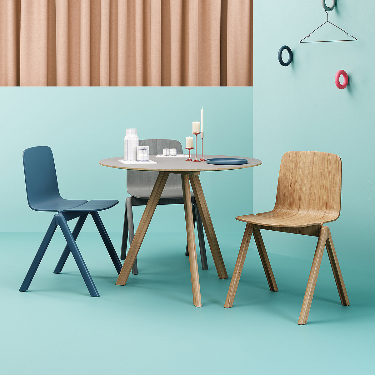 3D rendering，Chair design，HAY CHAIR，