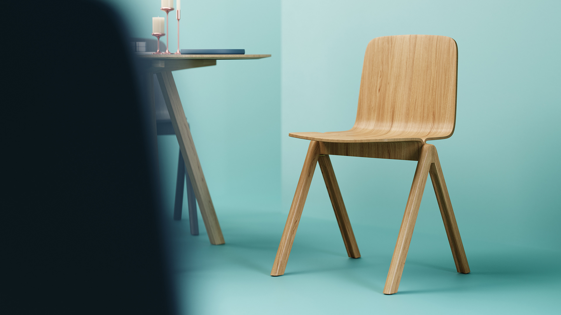 3D rendering，Chair design，HAY CHAIR，