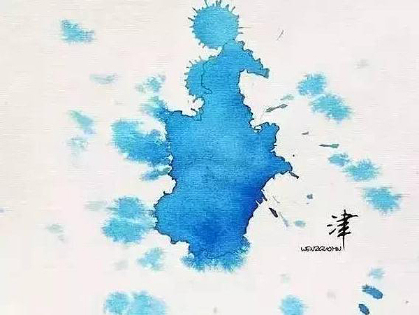 水墨画，地图，城市，海域，高原，